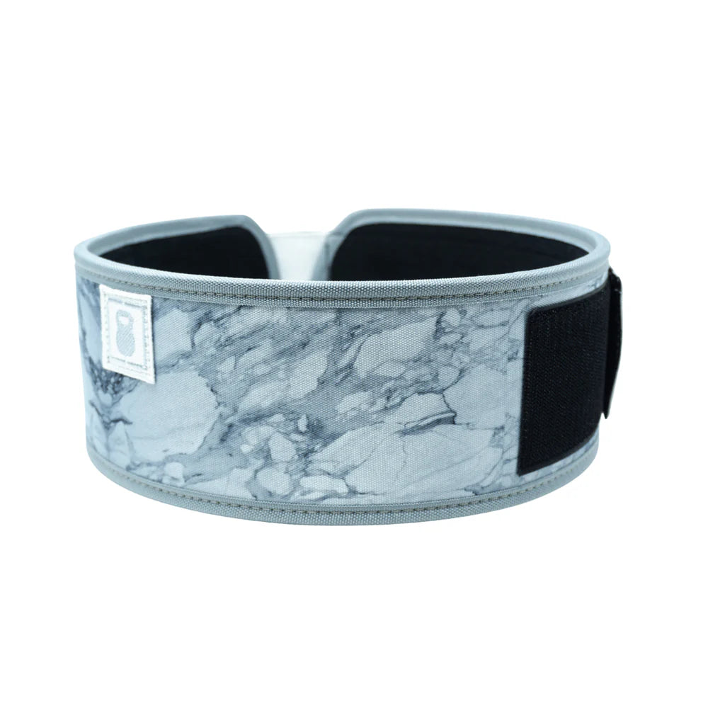 White Marble 4" Weightlifting Belt
