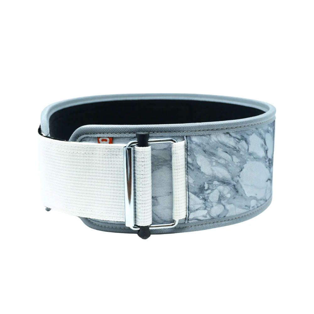 White Marble 4" Weightlifting Belt