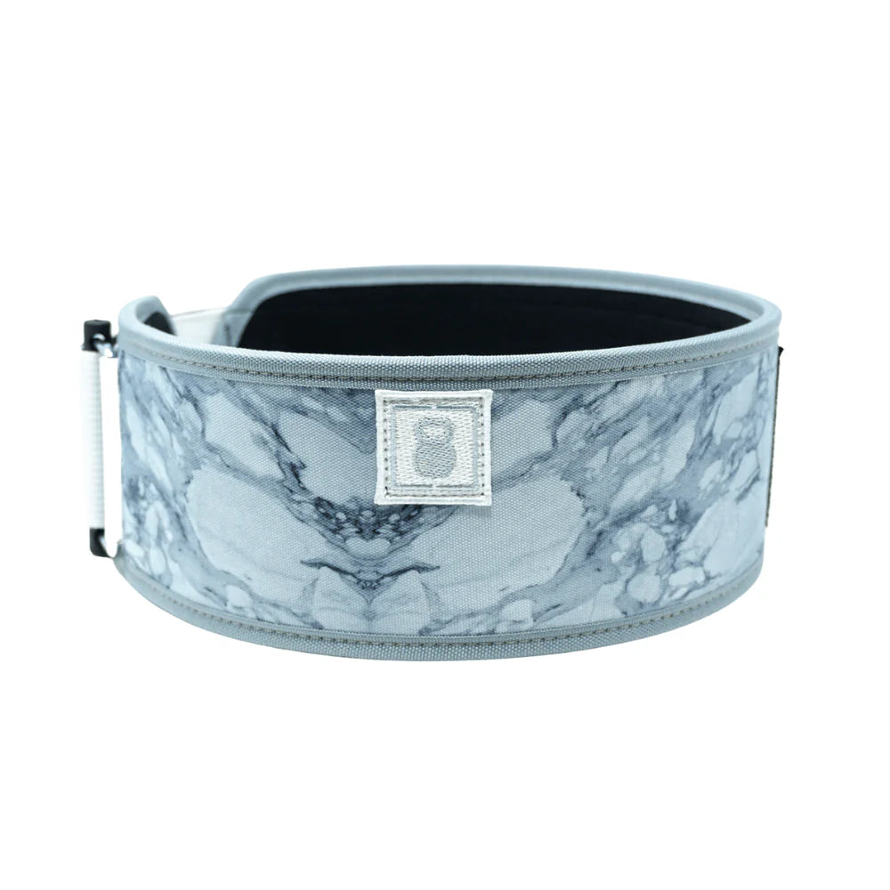 White Marble 4" Weightlifting Belt