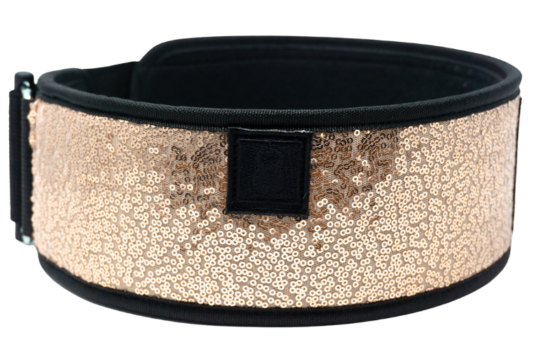 Classy Bling Rose Gold 4&quot; Weightlifting Belt - 2POOD