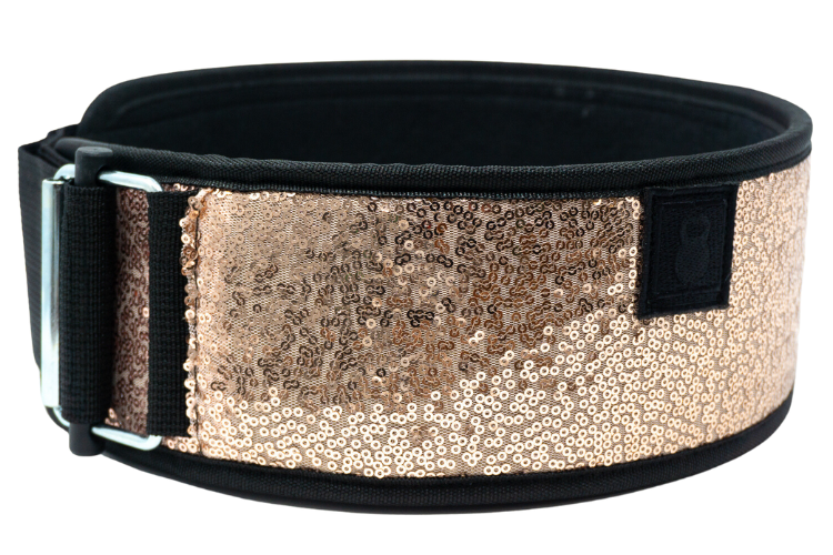 Classy Bling Rose Gold 4&quot; Weightlifting Belt - 2POOD